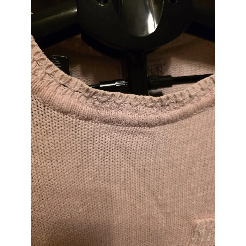 Linsey Blake Pink‎ Short Sleeve Sweater Size XL Silk Blend